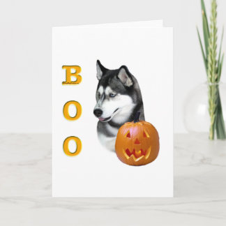 Siberian Husky (black) Boo Card