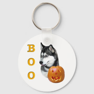 Siberian Husky (black) Boo Keychain