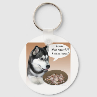 Siberian Husky (black) Turkey Keychain