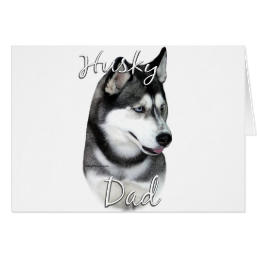 Siberian Husky (blk) Dad 2 Cards (Front Horizontal)