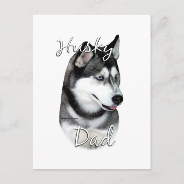 Siberian Husky (blk) Dad 2 Postcard (Front)