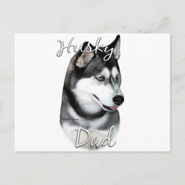 Siberian Husky (blk) Dad 2 Postcard (Front)