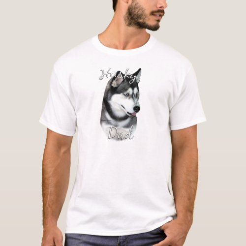 Siberian Husky blk Dad 2 T_Shirt