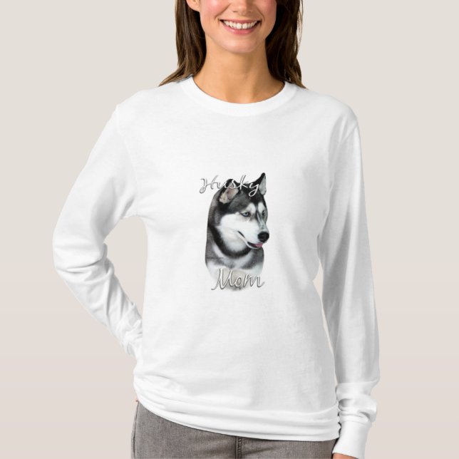 Siberian Husky (blk) Mom 2 T-Shirt (Front)