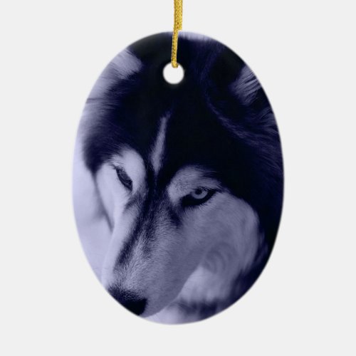 Siberian Husky Blue Tint Ornament