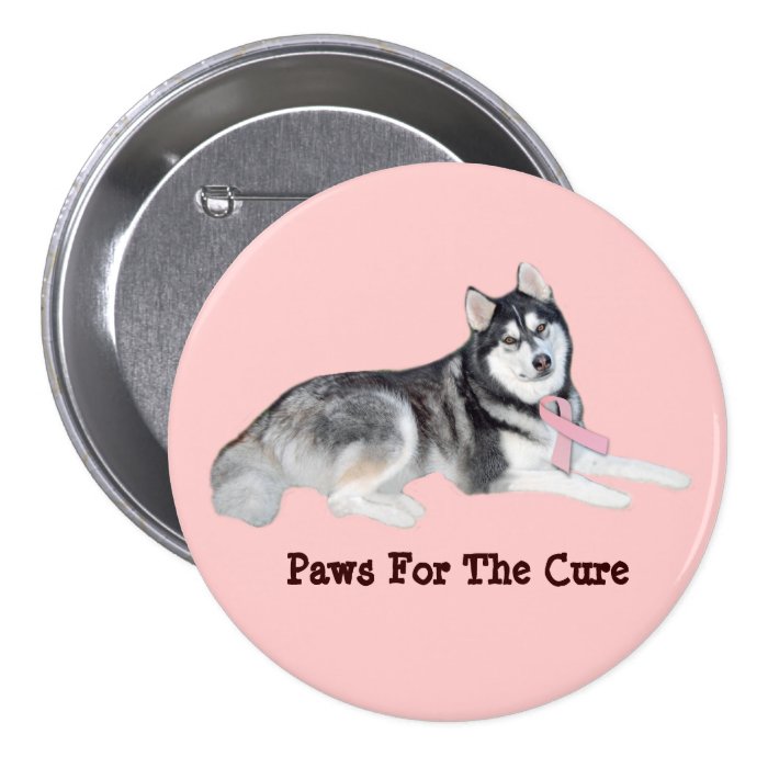 Siberian Husky Breast Cancer Button