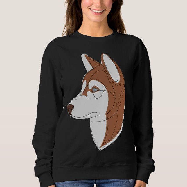 Siberian Husky  Brown Sweatshirt (Front)