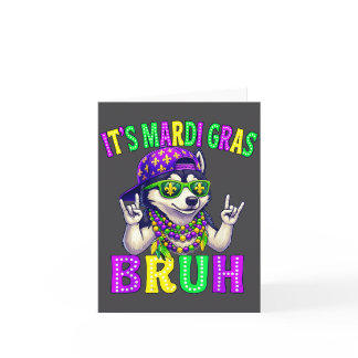 Siberian Husky Bruh Mardi Gras Boys Girls Carnival Card
