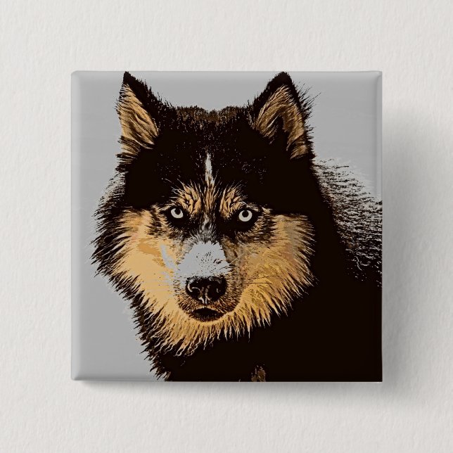 Siberian Husky Button (Front)