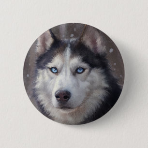 Siberian Husky Button