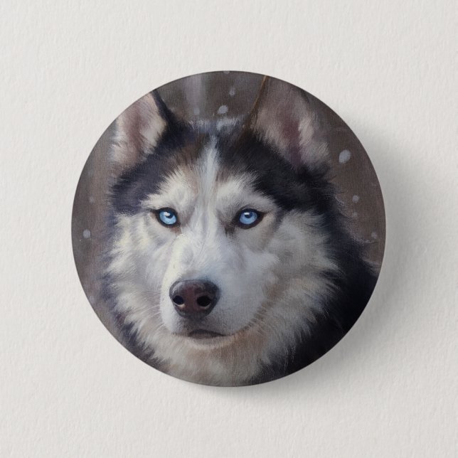 Siberian Husky Button (Front)