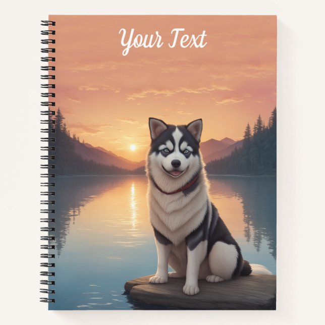 Siberian Husky by Lake Notebook (Front)
