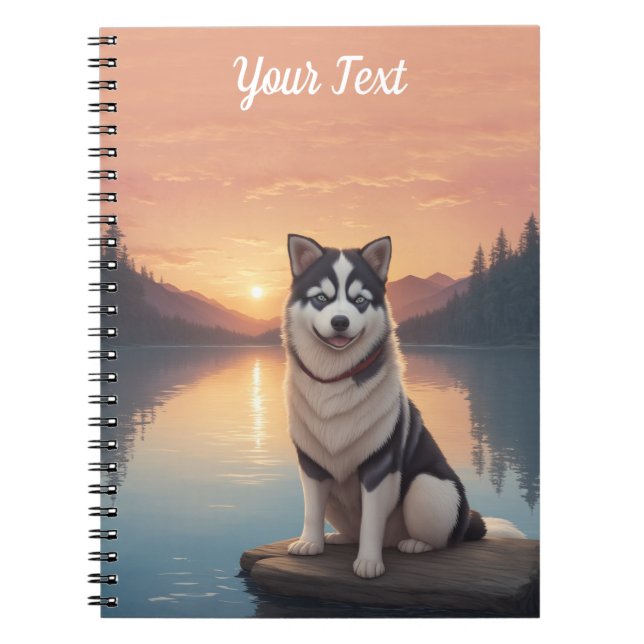Siberian Husky by Lake Notebook (Front)