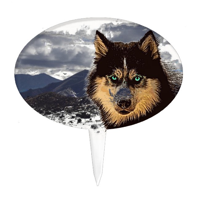 Siberian Husky Cake Topper (Front)