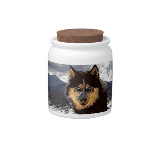 Siberian Husky Candy Jar