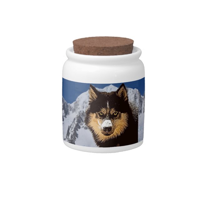 Siberian Husky Candy Jar (Front)