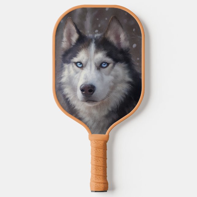 Siberian Husky Carbon Fiber Pickleball Paddle (Front)