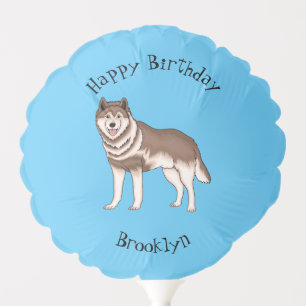 Siberian husky cartoon illustration balloon
