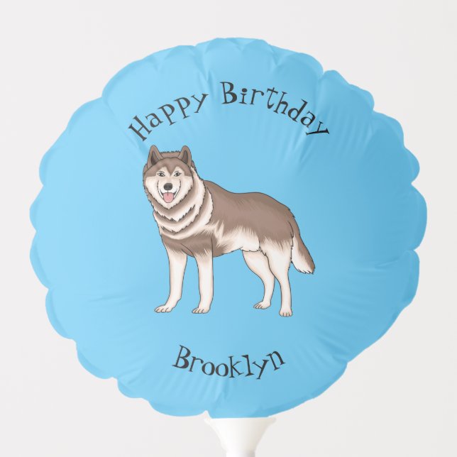 Siberian husky cartoon illustration  balloon (Front)
