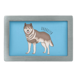 Siberian husky cartoon illustration belt buckle