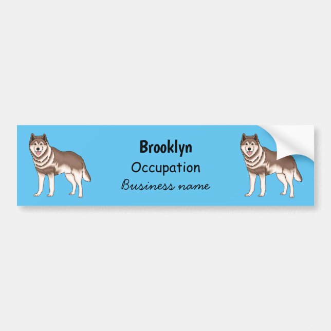 Siberian husky cartoon illustration  bumper sticker (Front)