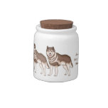 Siberian husky cartoon illustration candy jar