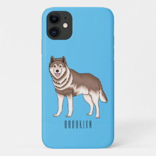 Siberian husky cartoon illustration iPhone 11 case