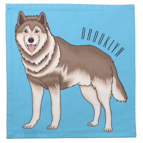 Siberian husky cartoon illustration  cloth napkin