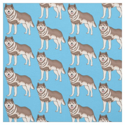 Siberian husky cartoon illustration  fabric