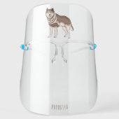 Siberian husky cartoon illustration face shield (Front)