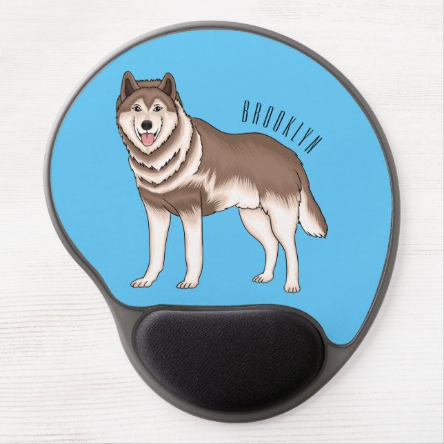 Siberian husky cartoon illustration gel mouse pad (Front)