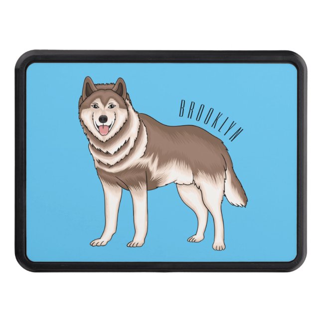 Siberian husky cartoon illustration hitch cover (Front)