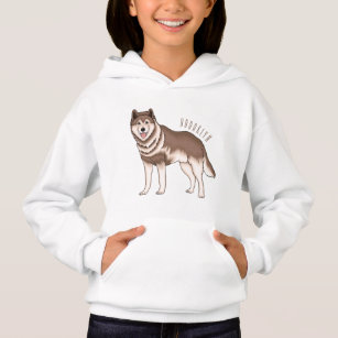 Siberian husky cartoon illustration hoodie