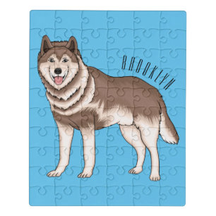 Siberian husky cartoon illustration jigsaw puzzle
