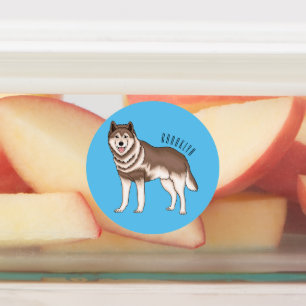 Siberian husky cartoon illustration labels