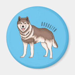 Siberian husky cartoon illustration magnet