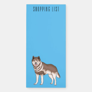 Siberian husky cartoon illustration magnetic notepad