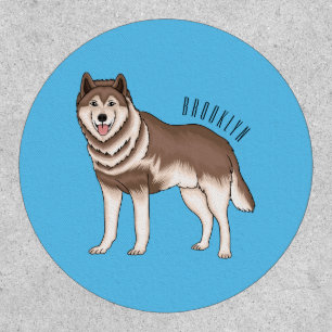 Siberian husky cartoon illustration  patch