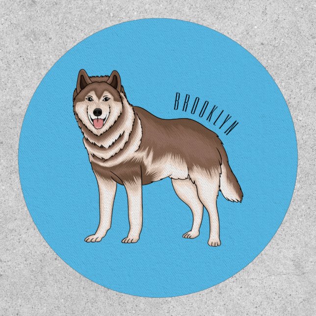 Siberian husky cartoon illustration  patch (Front)
