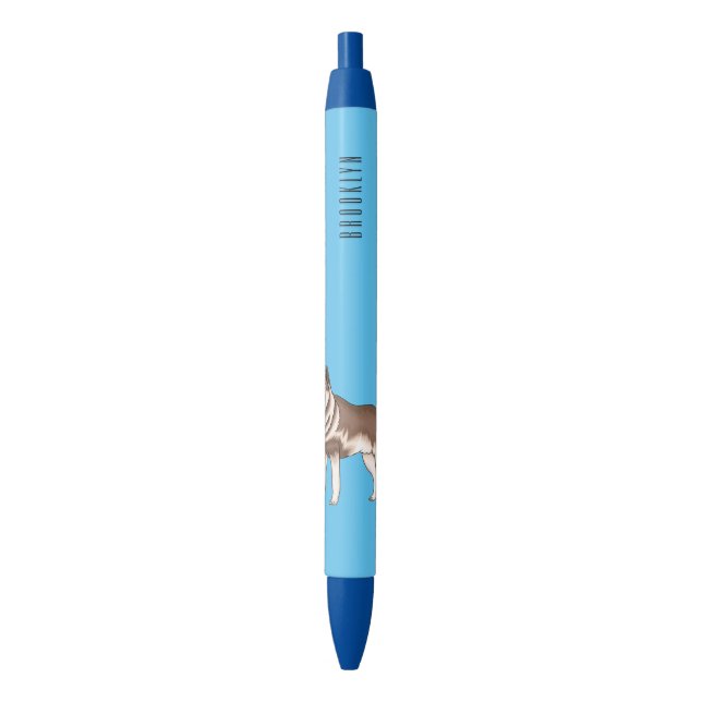 Siberian husky cartoon illustration  pen (Front Vertical)