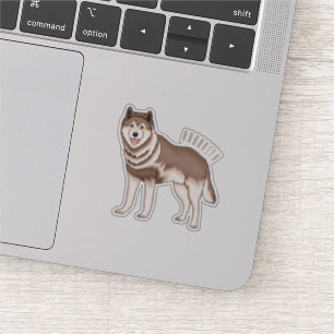 Siberian husky cartoon illustration sticker