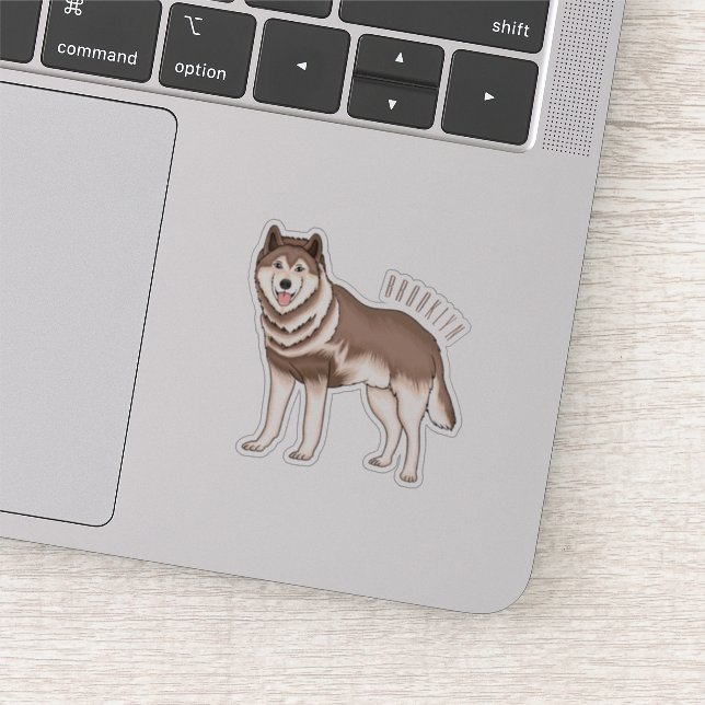 Siberian husky cartoon illustration  sticker (Detail)