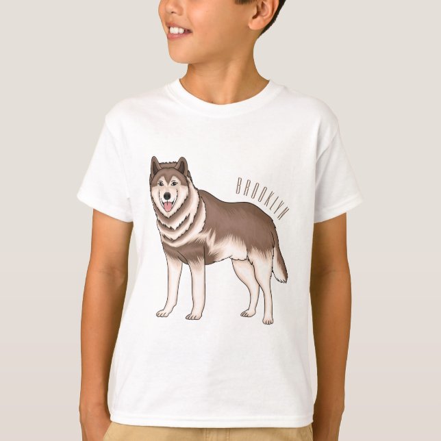 Siberian husky cartoon illustration T-Shirt (Front)