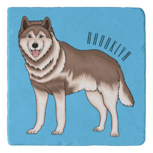 Siberian husky cartoon illustration trivet