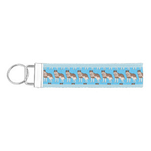 Siberian husky cartoon illustration wrist keychain