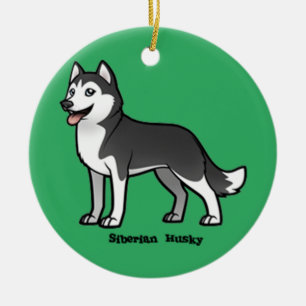 Siberian Husky Ceramic Ornament