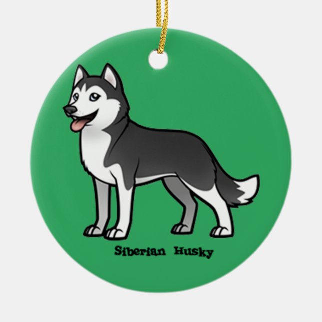 Siberian Husky Ceramic Ornament (Front)