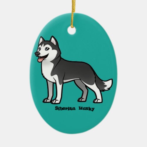 Siberian Husky Ceramic Ornament