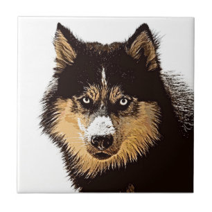 Siberian Husky Ceramic Tile