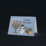 Siberian Husky Chanukah Card Menorah Dreidel<br><div class="desc">Remembering family and friends during the Chanukah season is a wonderful way to keep in touch with the people you love and care about. I created these dog Chanukah cards with love and care and I am sure anyone who loves dogs will be delighted to receive them. You do have...</div>